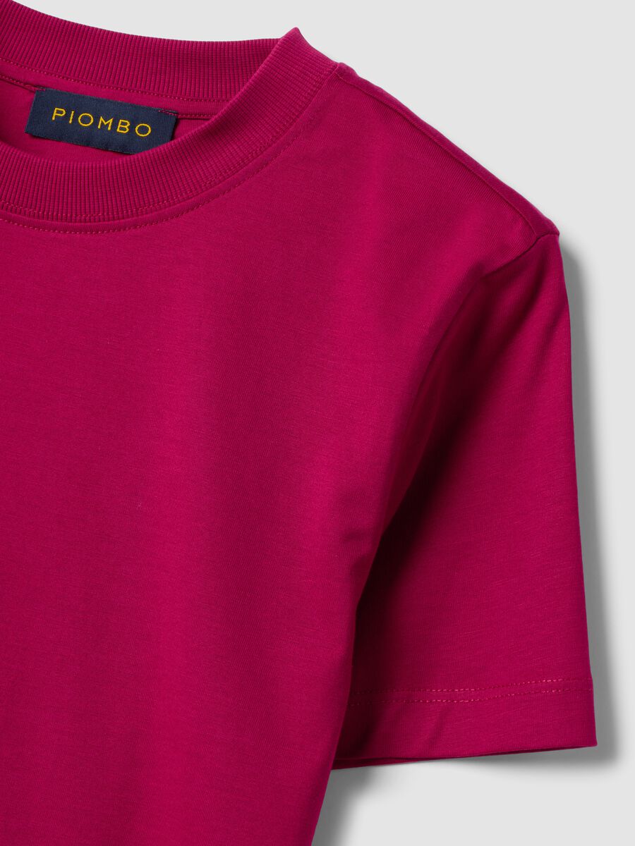 Pink regular-fit crew-neck T-shirt in pure Supima cotton_2