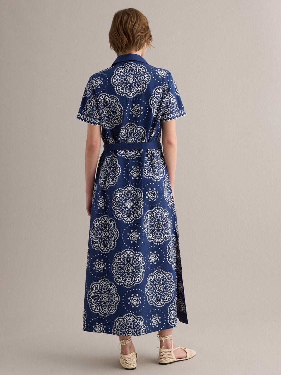 Vestido camisero azul de puro algod&oacute;n_2