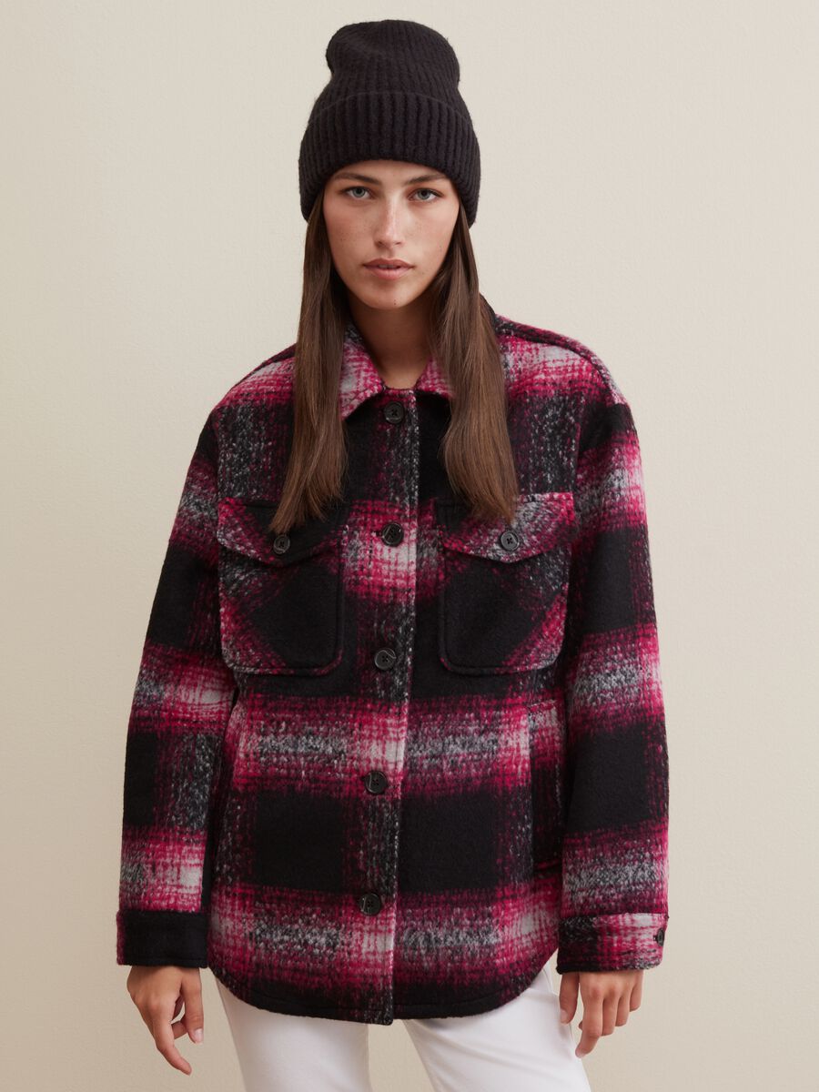 Oversize shacket with check pattern_0