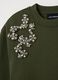 Decorated green sweatshirt in cotton blend oversized fit_5