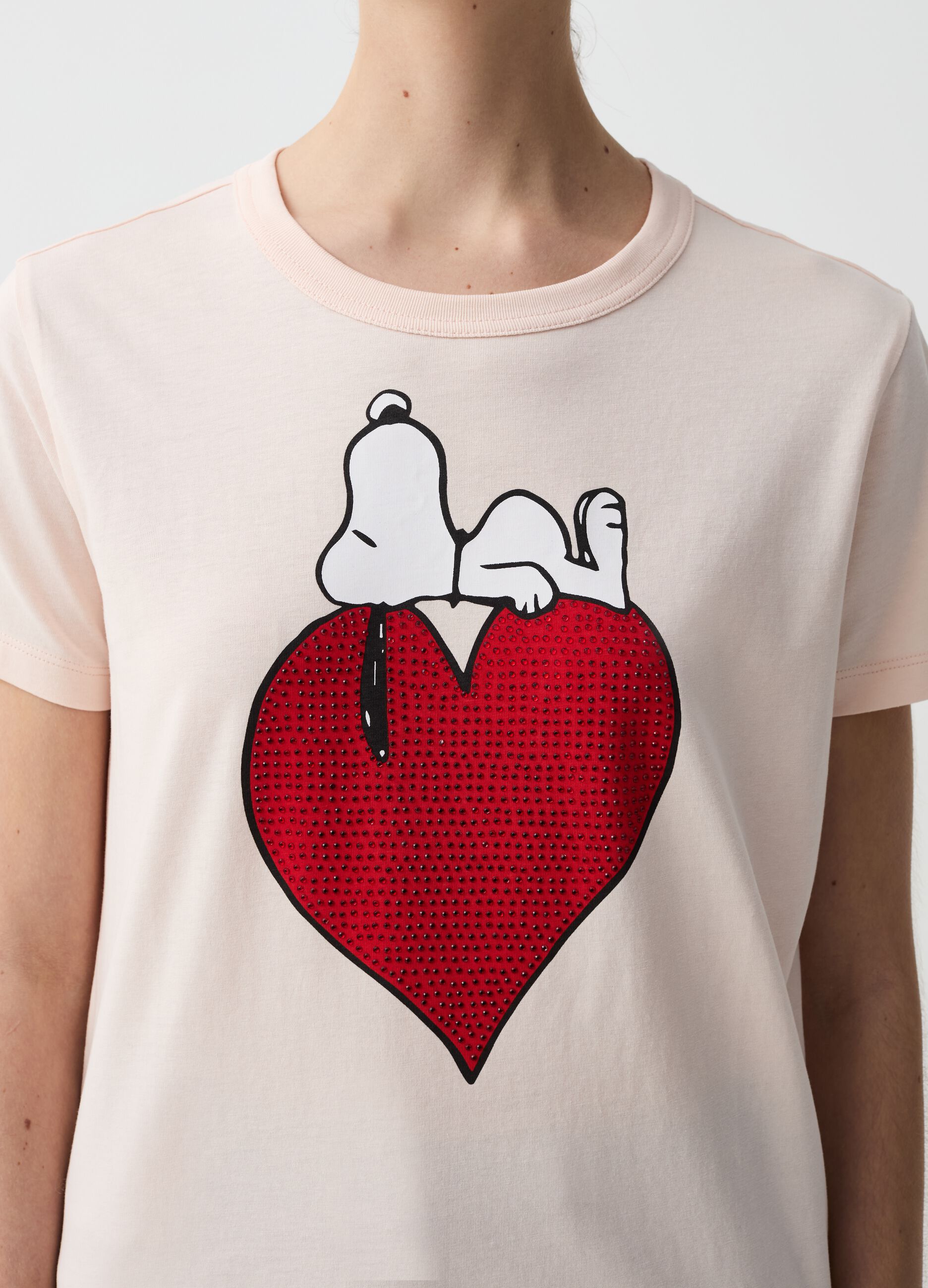 T-shirt with Snoopy and heart print