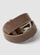 Brown genuine leather belt with metal buckle_2