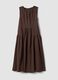 Brown pure cotton midi dress_4