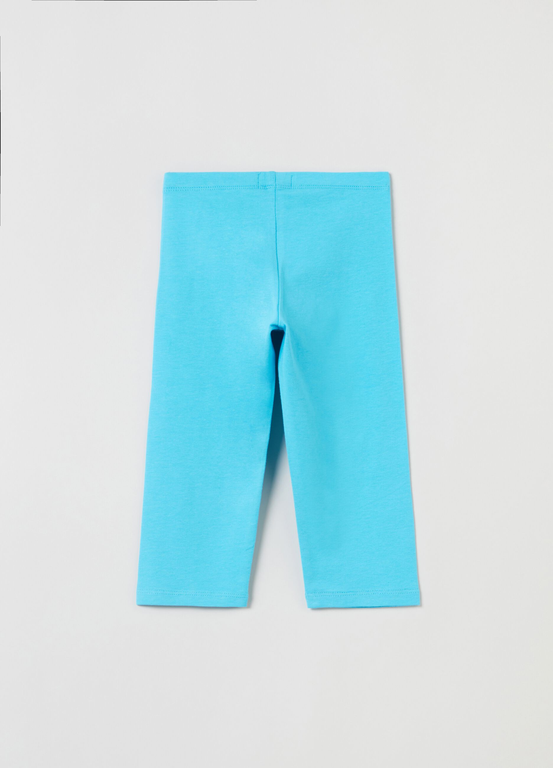 Solid colour three-quarter leggings
