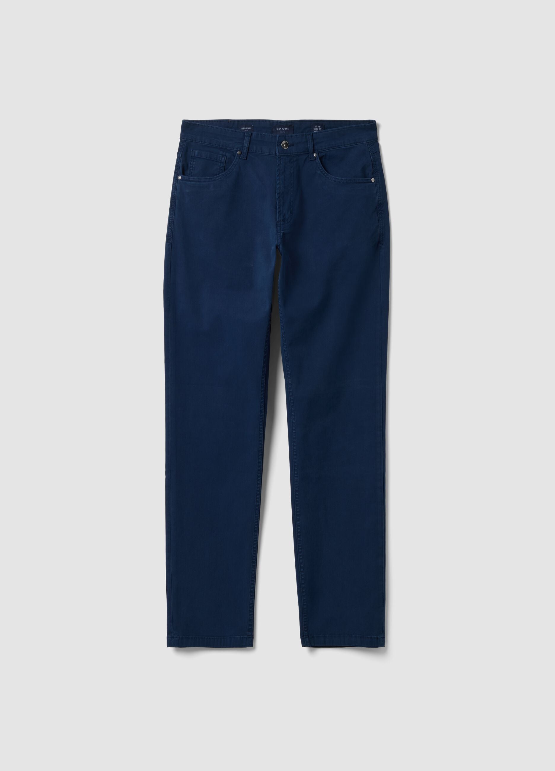 Blaue Five-Pocket-Hose aus Stretch-Baumwolle