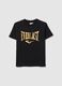 Black pure cotton regular fit Everlast T-shirt_4