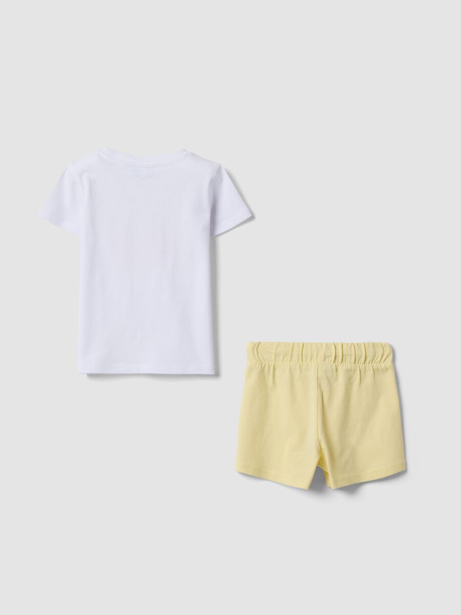 Girls' regular fit multicolour pure cotton t-shirt and shorts set_1