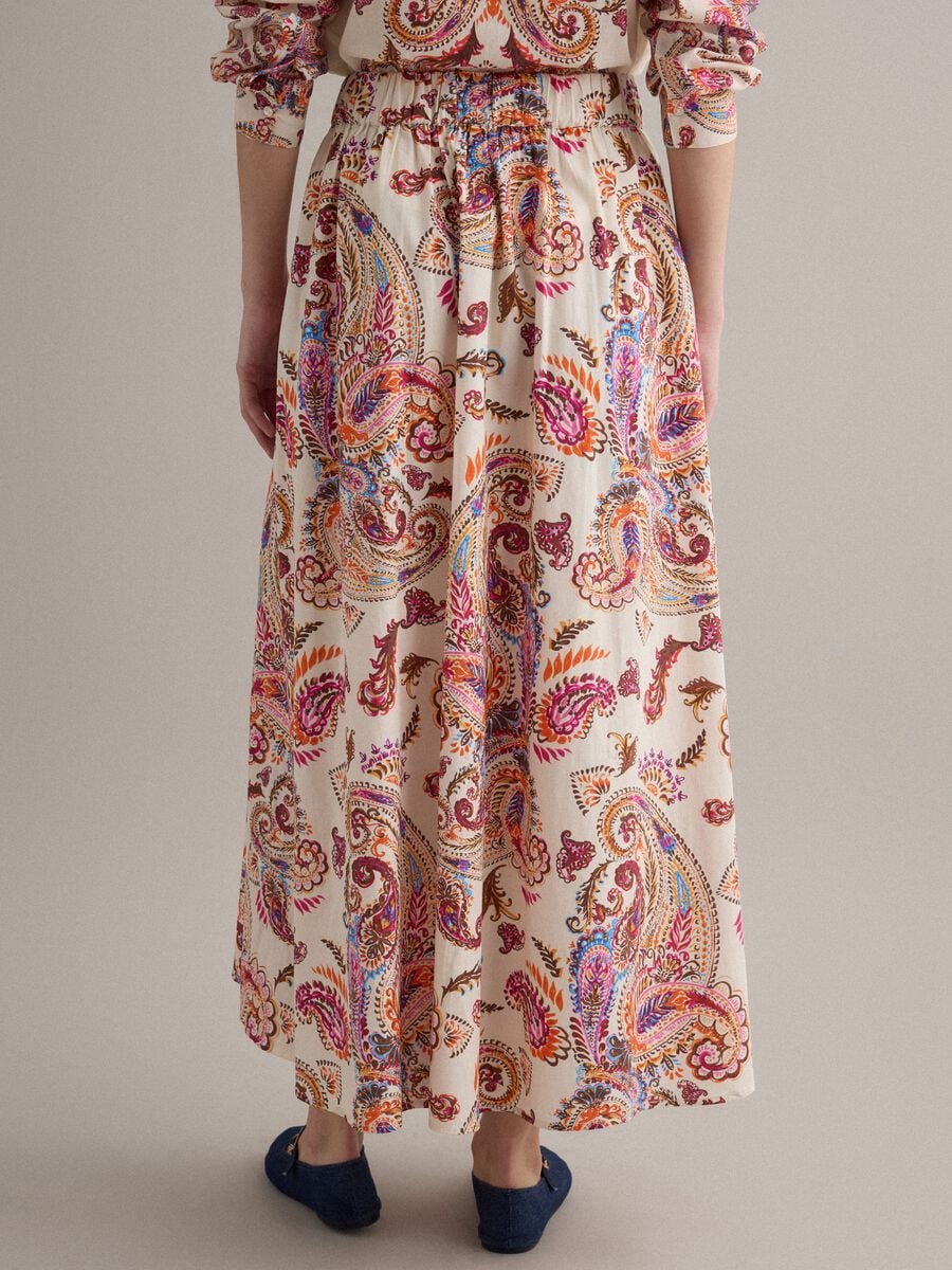 Multicoloured pure cotton maxi skirt_3