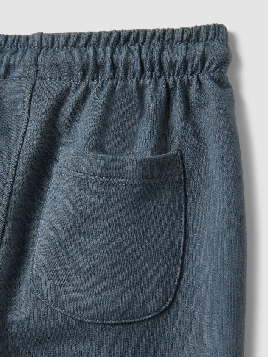 Blue pure cotton regular fit shorts for boys_3