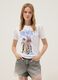 T-shirt branca de algod&atilde;o puro regular fit com estampado_0