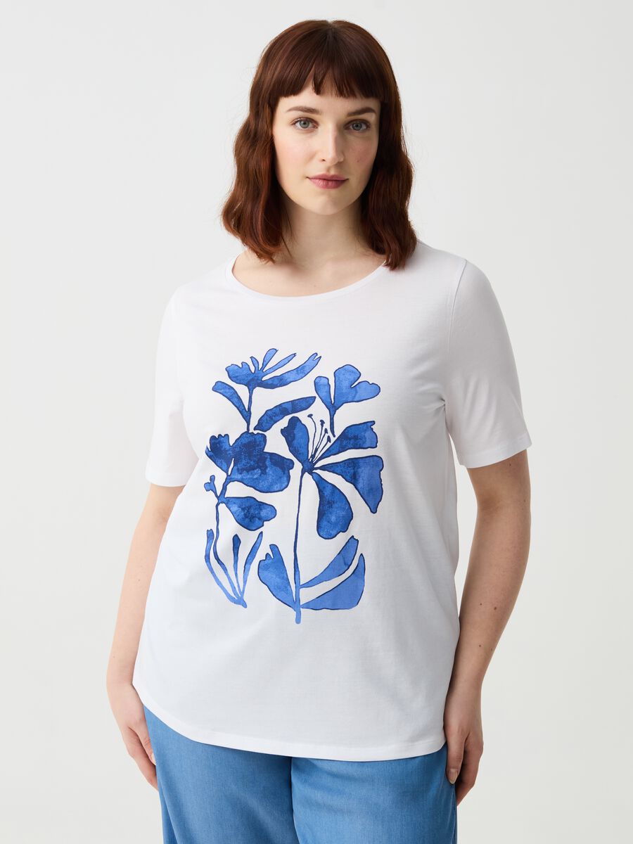Camiseta de algodón orgánico con estampado Curvy_0
