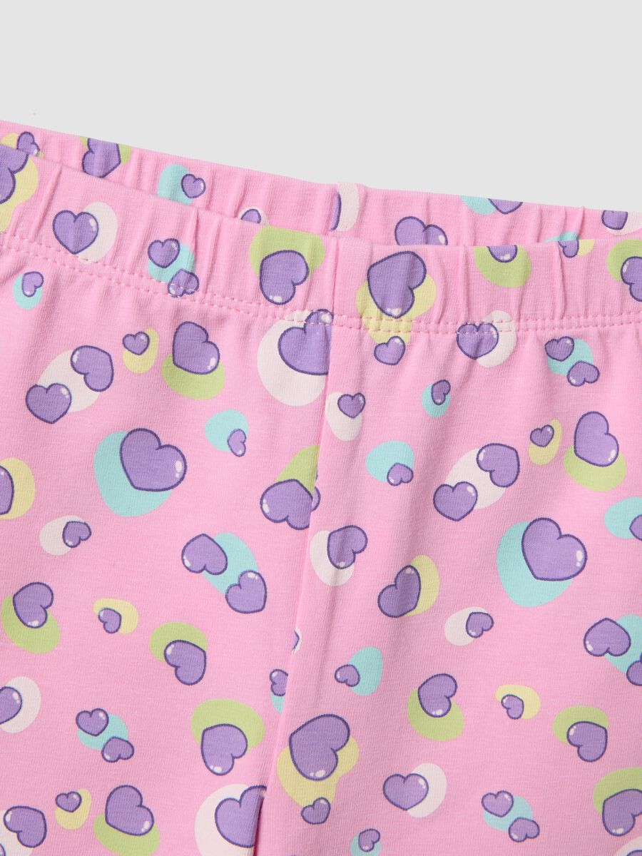 Conjunto roxo em algod&atilde;o el&aacute;stico com t-shirt e cal&ccedil;&otilde;es para menina, corte regular_3
