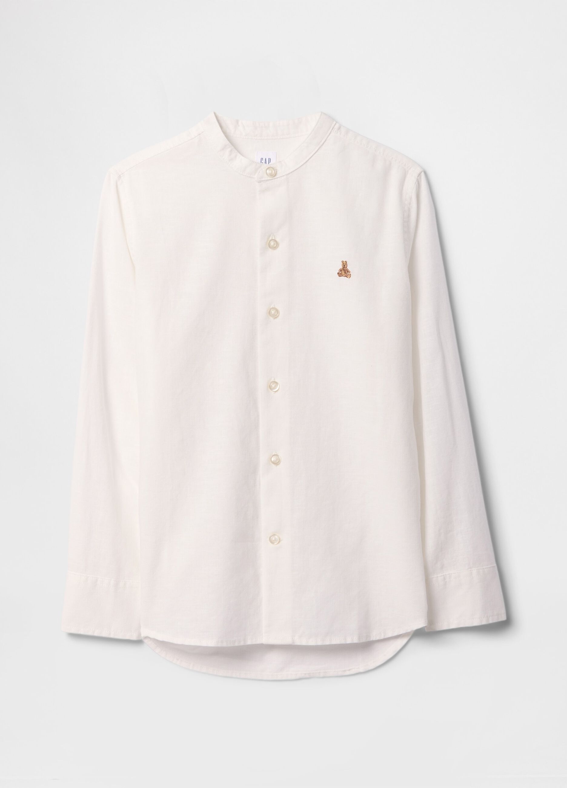 GAP Kids Long Sleeve White Linen and Cotton Shirt