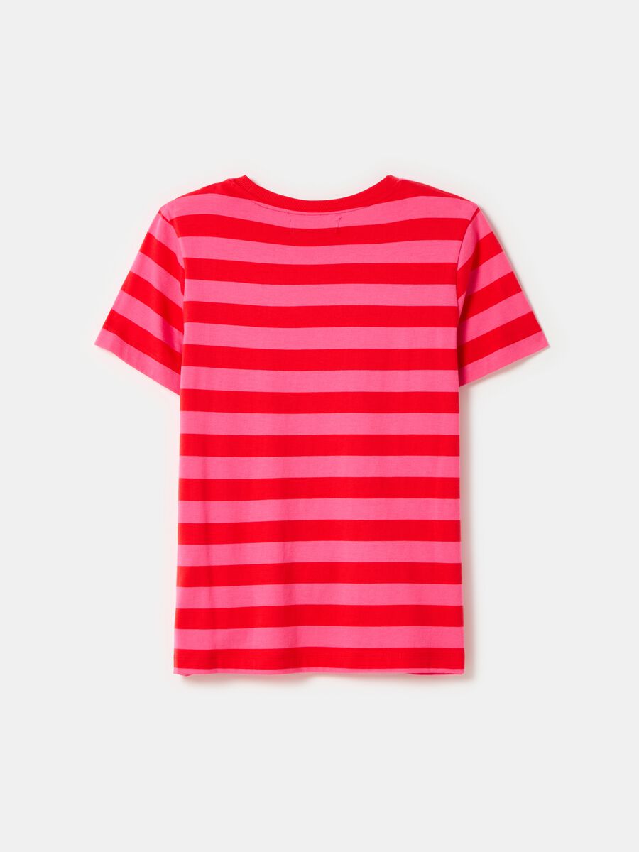 T-shirt in cotone a righe_4