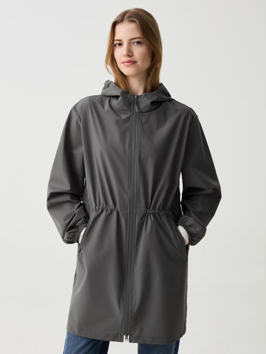 Long waterproof jacket with hood_1