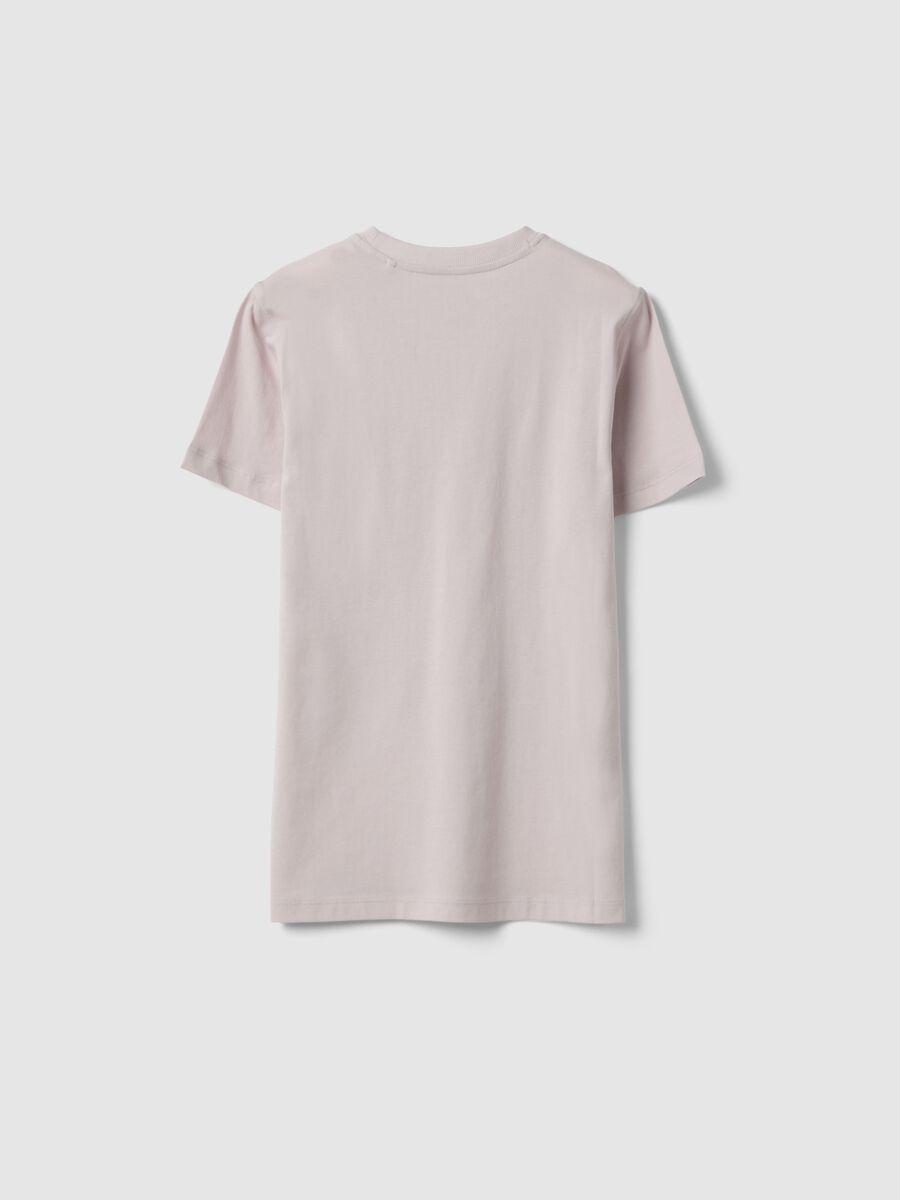 T-shirt in puro cotone beige da ragazzo regular fit con stampa_1
