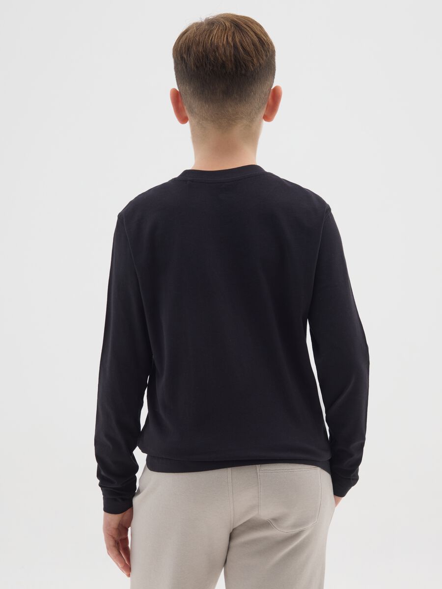 Boys' oversized pure cotton black T-shirt_1