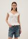 White organic cotton blouse with short sleeves_1
