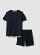 Navy mercerised pure cotton pyjamas_4
