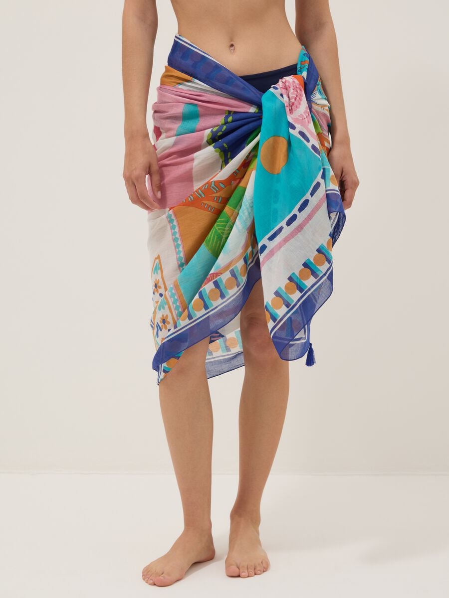 Multicoloured pure cotton pareo_1