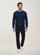 Blauer Rundhalspullover aus Viskosemix, Regular Fit_0