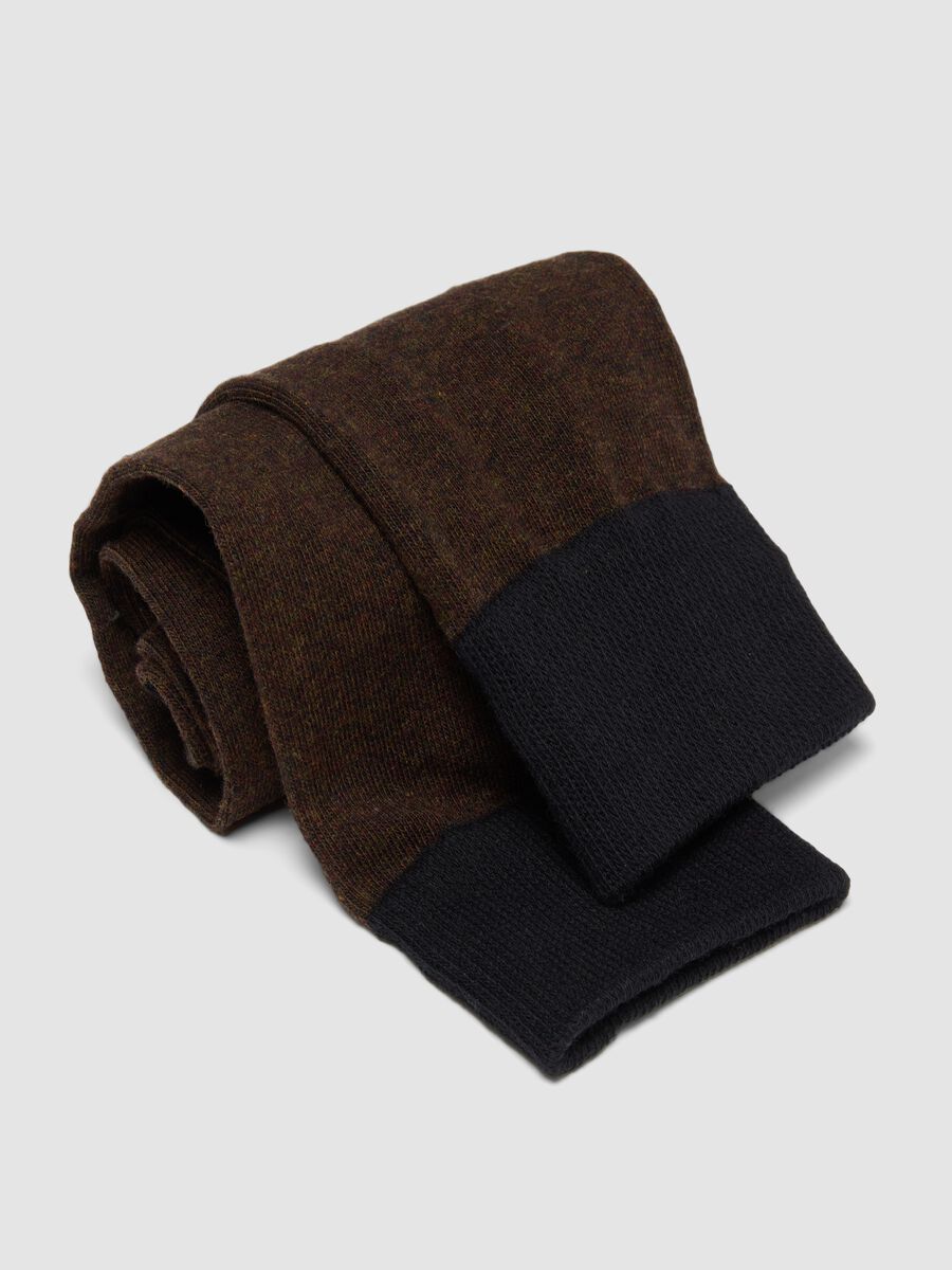 3-pack of brown long socks in stretch organic cotton_1