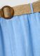 Pantalon bleu ciel 100 % lin, coupe large, taille &eacute;lastiqu&eacute;e_5
