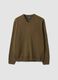Olivgr&uuml;ner V-Ausschnitt-Pullover in Regular Fit_0