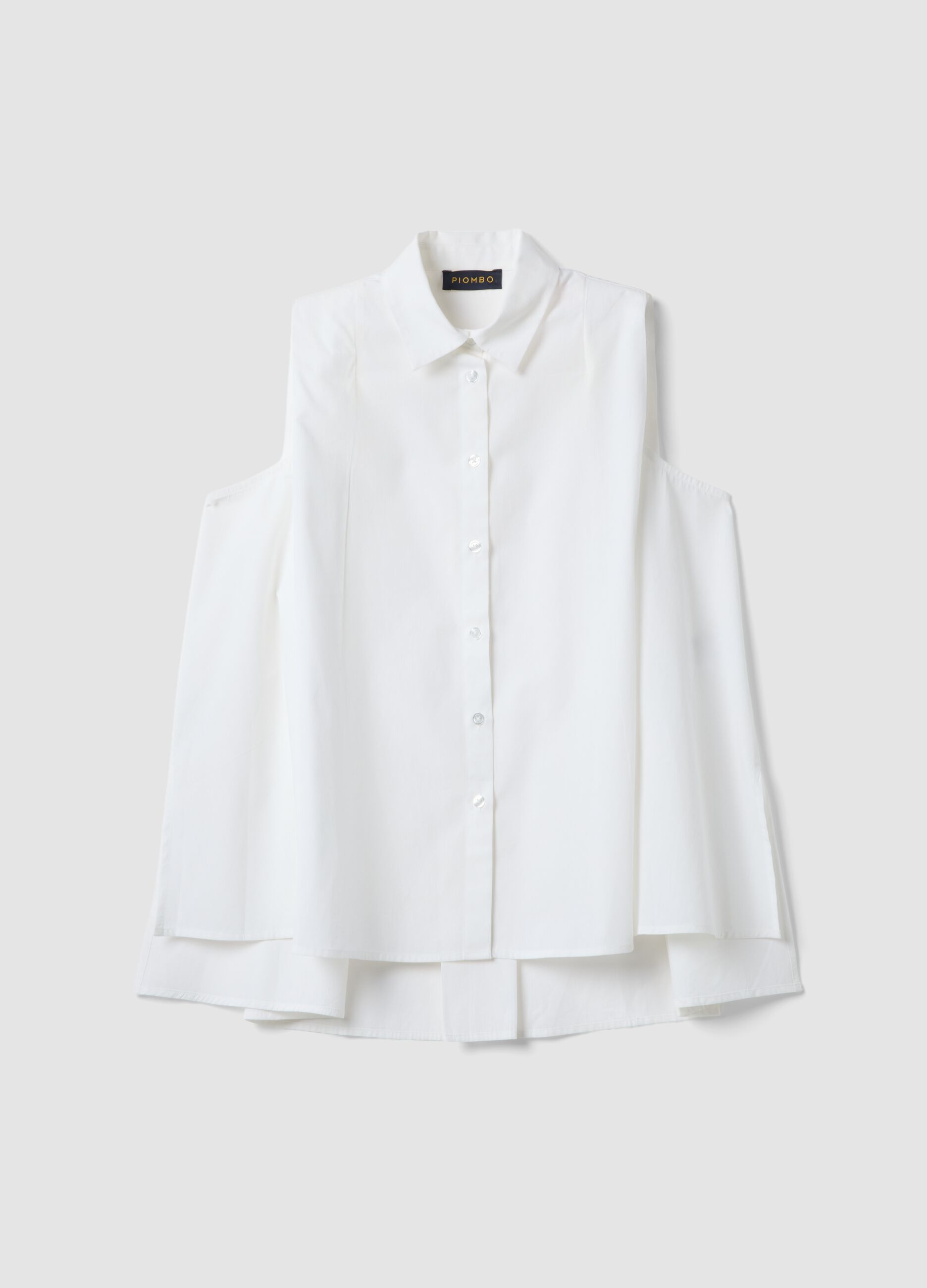 White pure-cotton shirt with classic collar