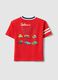 Red kids&rsquo; pure cotton T-shirt with Cars print, oversized fit_1