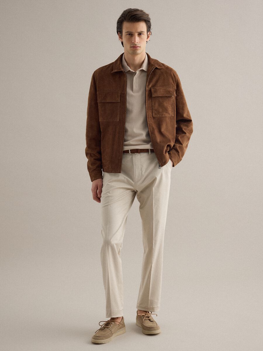 Beige Genuine Leather Boat Shoes_1