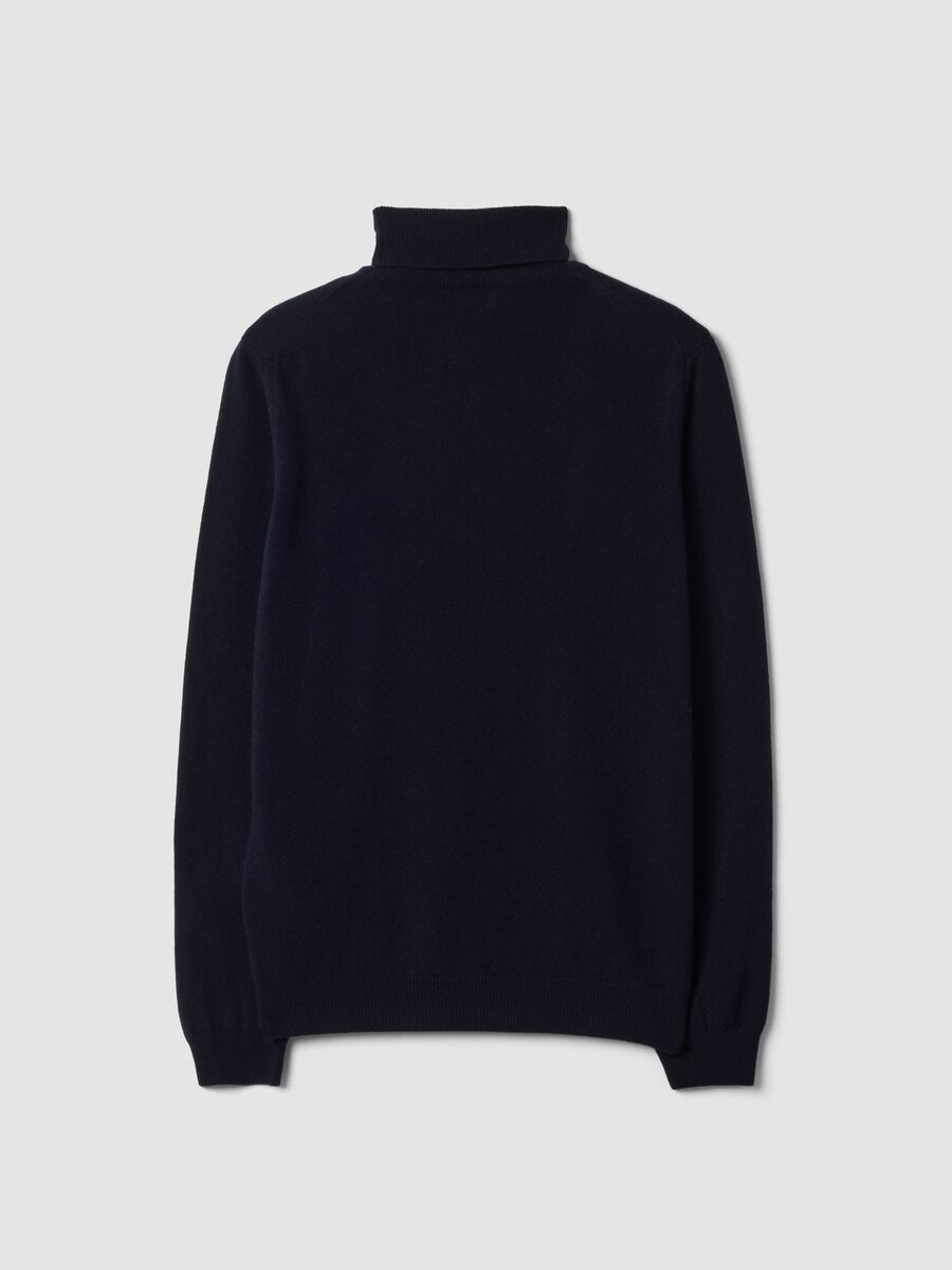 Navy blue pure lambswool roll-neck jumper_6