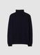 Navy blue pure lambswool roll-neck jumper_6
