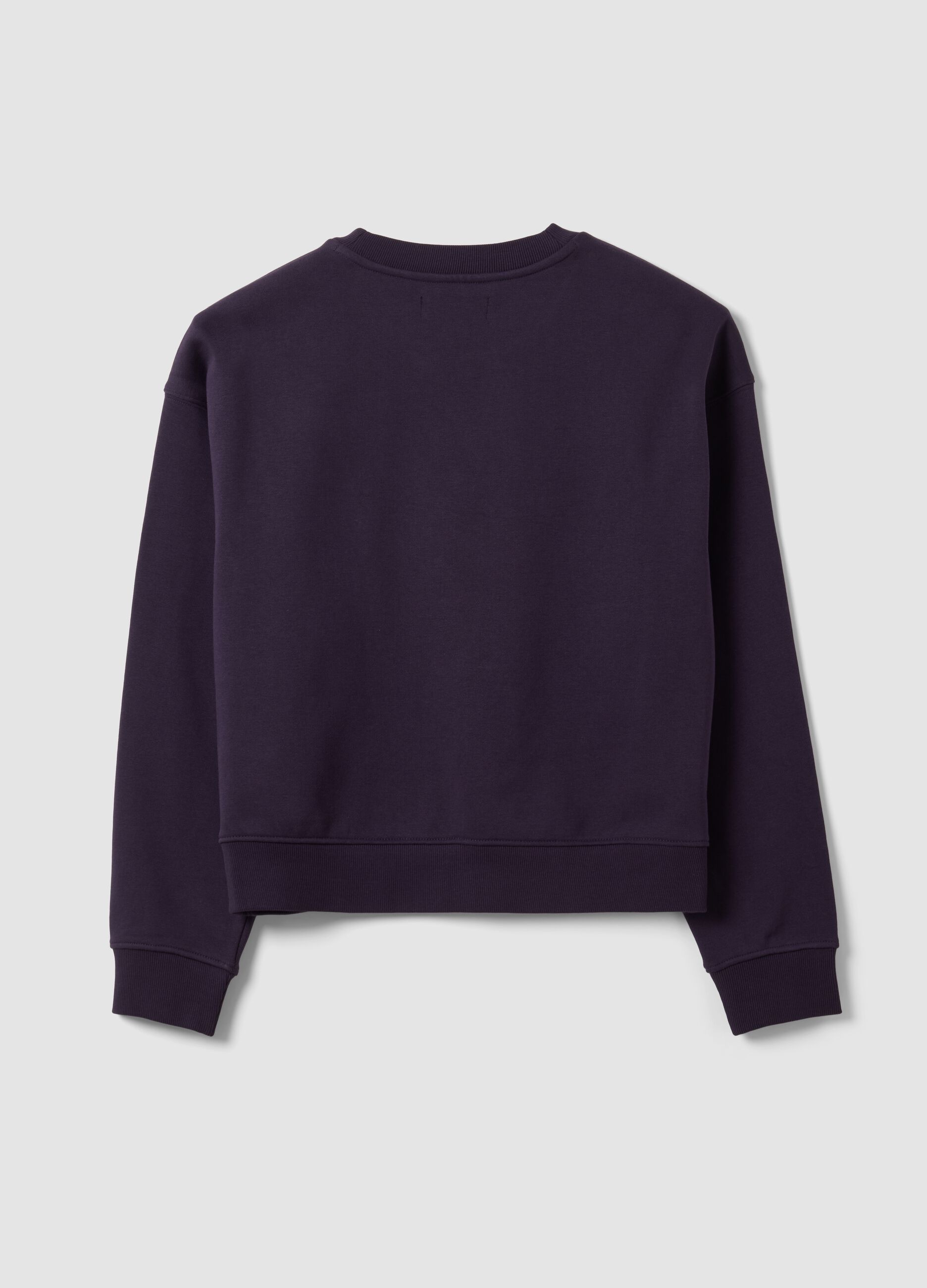 Felpa viola in misto cotone a girocollo regular fit