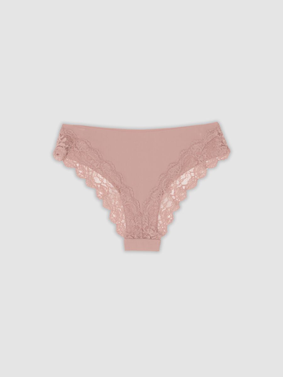 Rosa Brazilian-Slip aus elastischer Mikrofaser mit Spitze_5