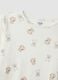 White pure organic cotton ribbed pyjamas with teddy bears for girls_2