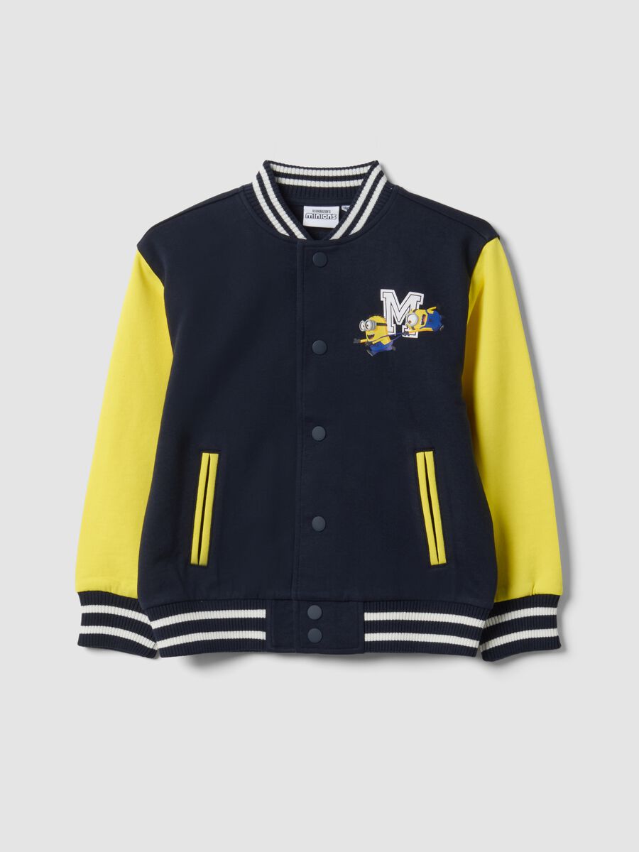 Blaue College-Sweatshirt mit Rundhalsausschnitt aus Baumwollmischung mit Minions-Print f&uuml;r Jungen_0