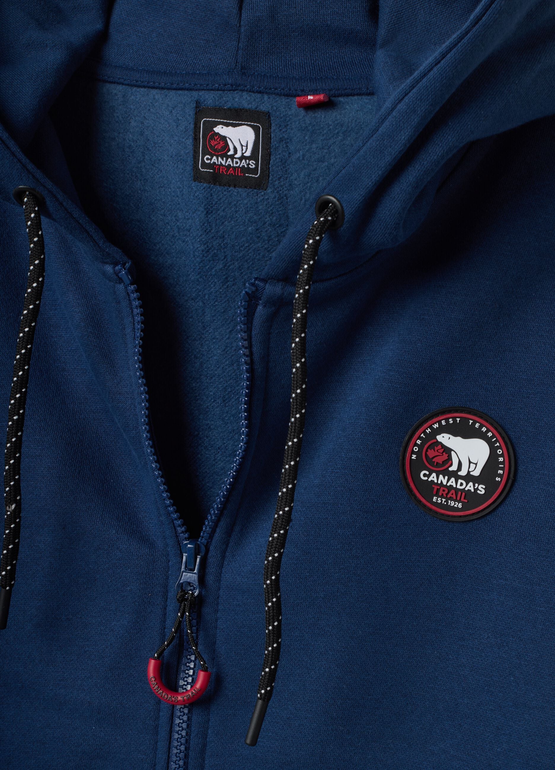 Sudadera azul con capucha en mezcla de algod&oacute;n