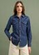 Dark blue pure cotton denim shirt, regular fit_2