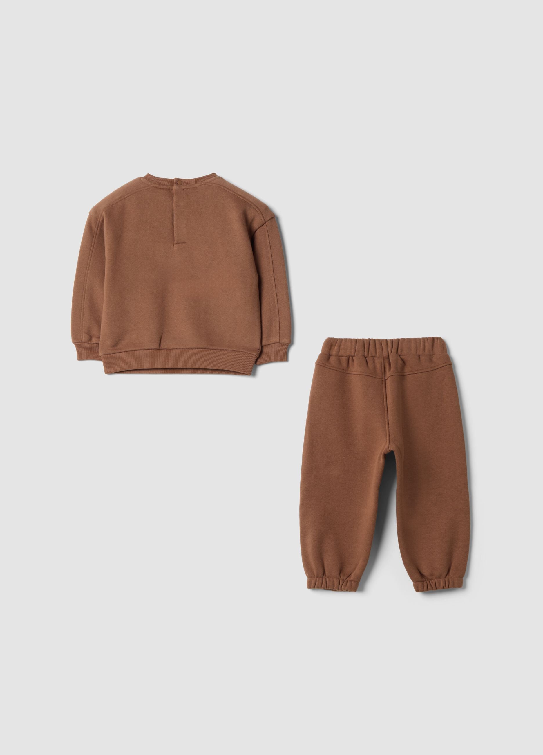 Brown organic cotton-blend Winnie the Pooh jogging set