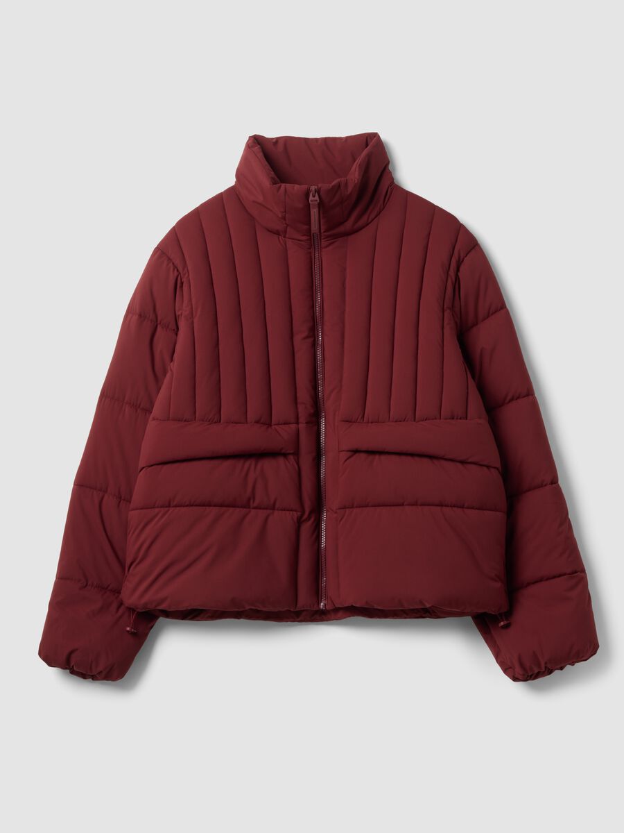 Rote Steppjacke mit Rei&szlig;verschluss und Stehkragen ALTAVIA STUDIO_4