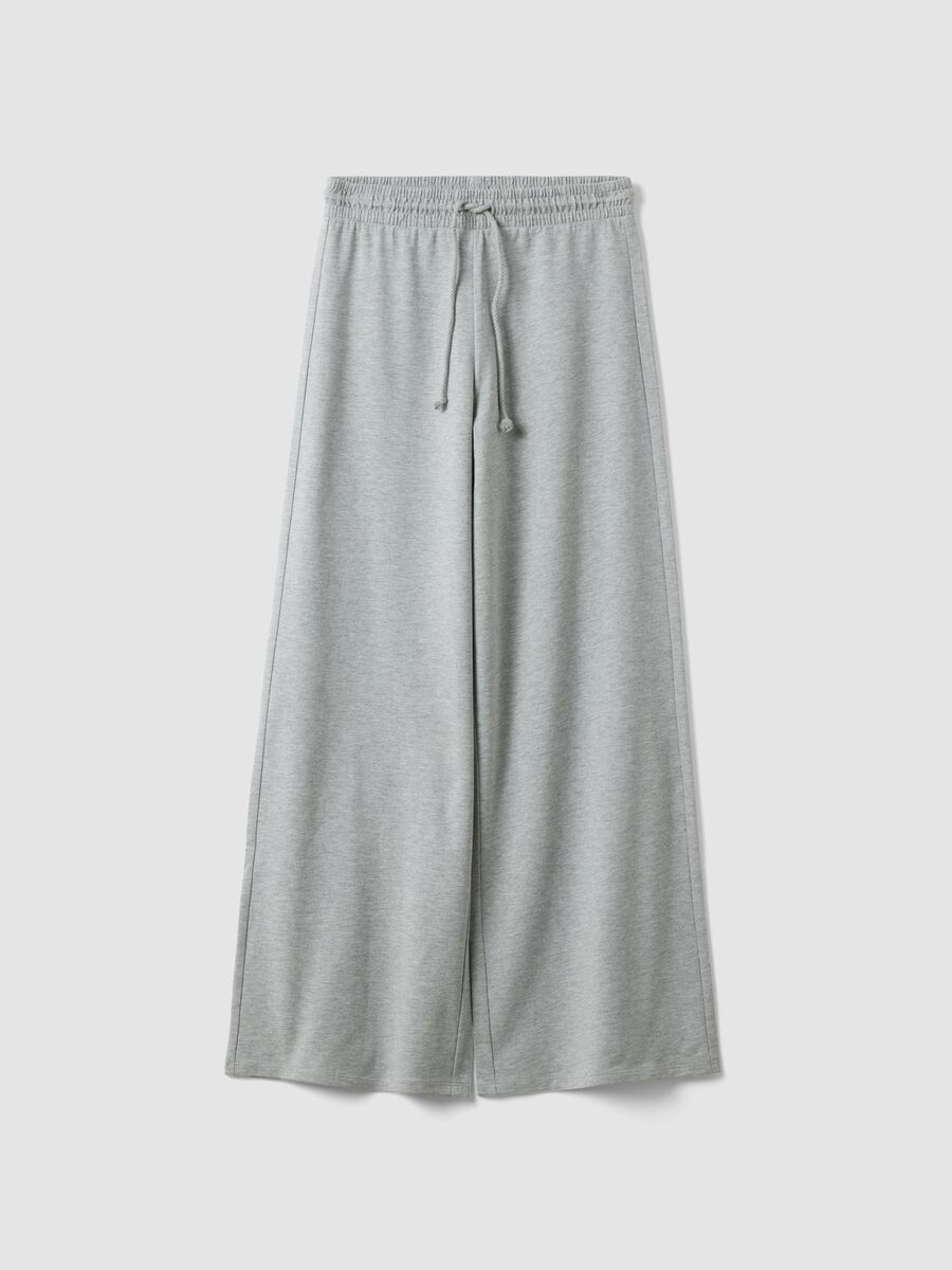 Pantaloni jogger grigi baggy fit in puro cotone_0