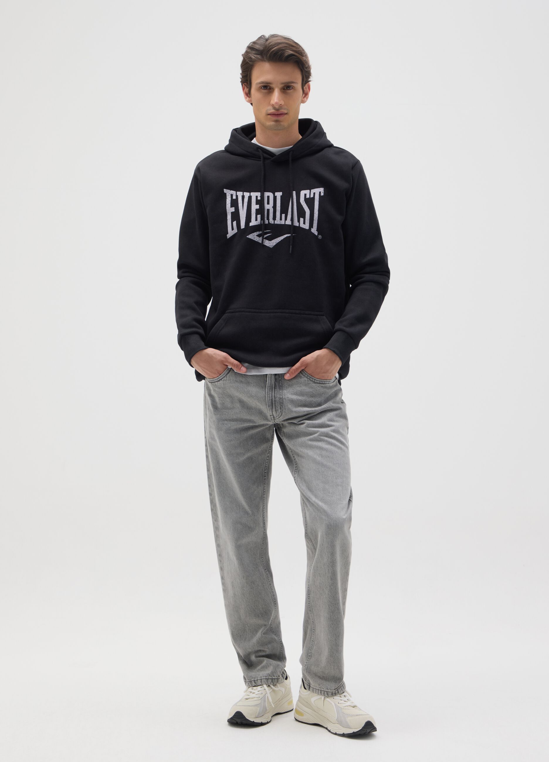 Black Cotton Blend Sweatshirt