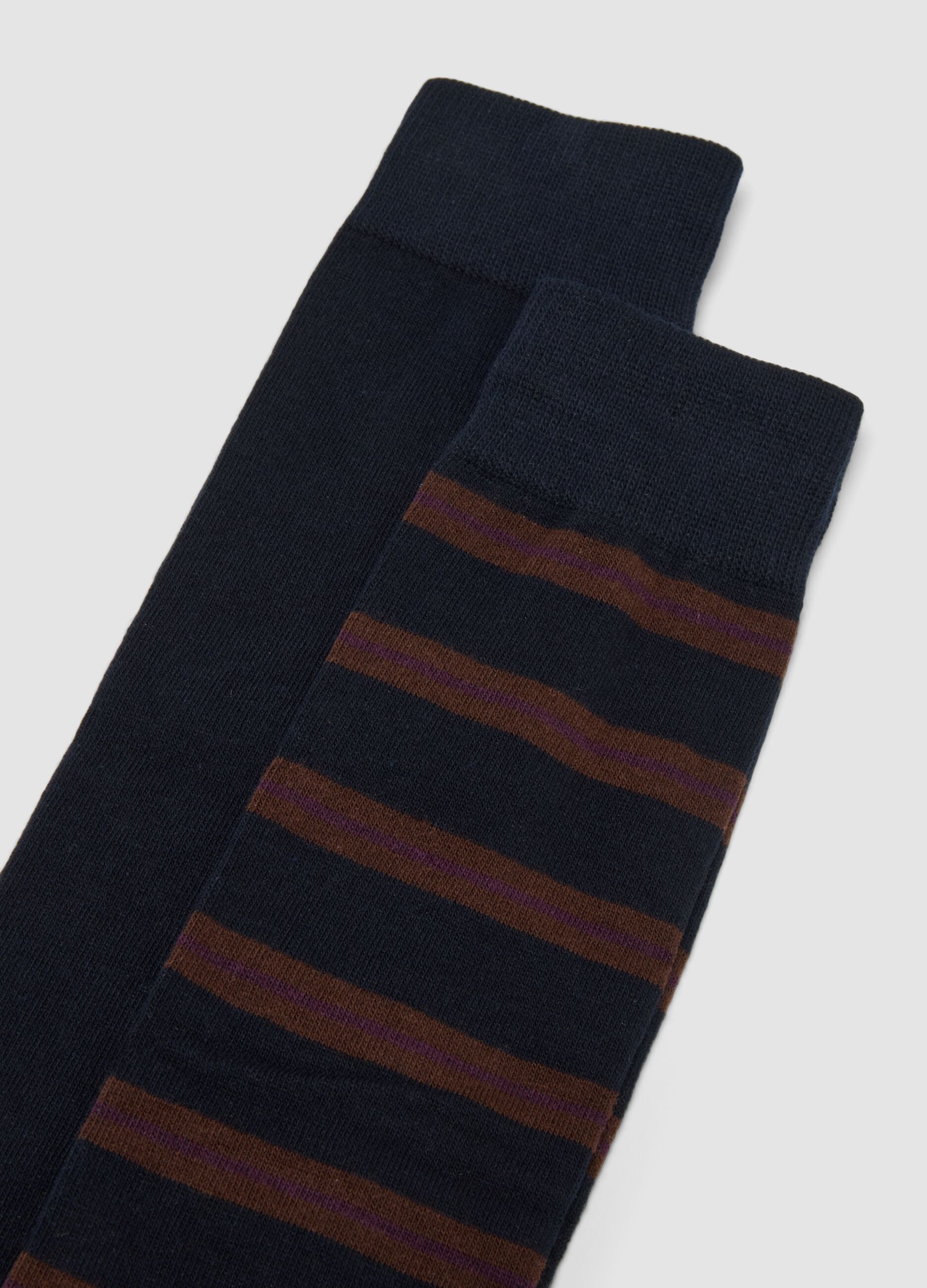 3er-Pack lange blaue Socken aus elastischer Bio-Baumwolle