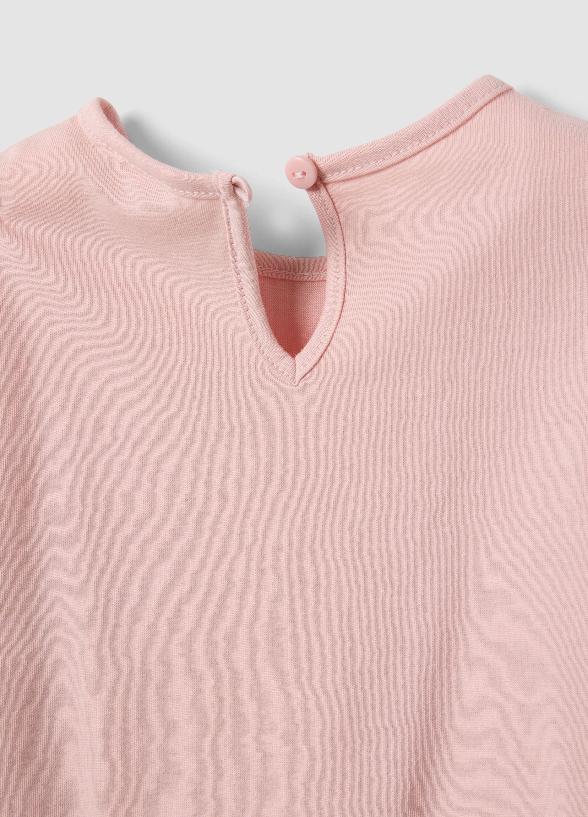 Rosa T-Shirt aus Bio-Baumwolle mit Leopardenprint f&uuml;r Baby-M&auml;dchen