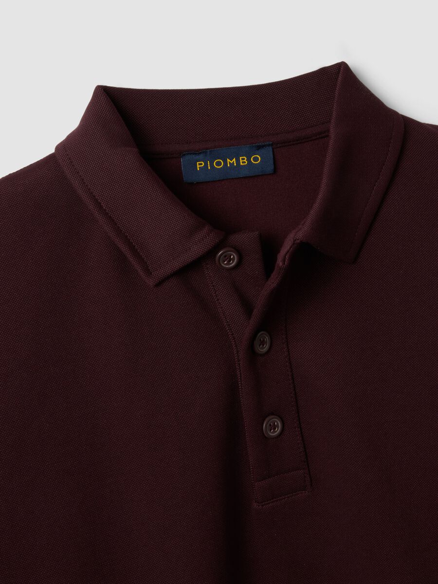 Braunes Sweatshirt aus Stretchmaterial mit Polokragen, Relaxed Fit_5