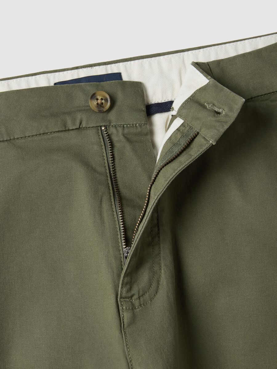 Slim Fit Green Stretch Cotton Chinos_5