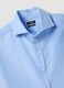 Light blue pure cotton Oxford shirt with cutaway collar, slim fit_2