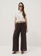 Braune Wide-Leg-Hose aus reinem Leinen mit elastischem Bund_0