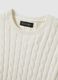 White pure cotton regular fit cable-knit sweater_5